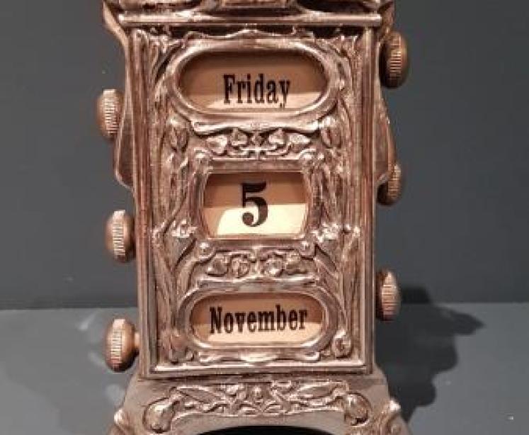 Victorian Silver Plated Perpetual Desk Calendar - Image 1