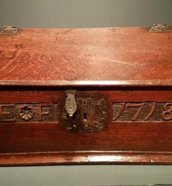 George I Period Oak Deed Box Dated 1718