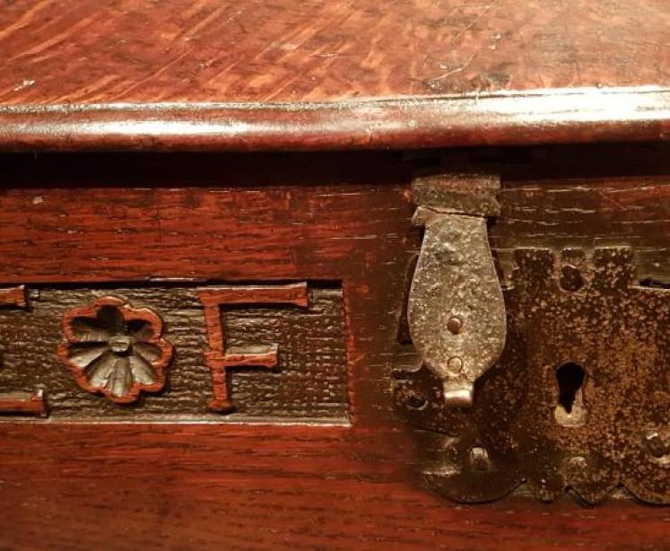 George I Period Oak Deed Box Dated 1718 - Image 5