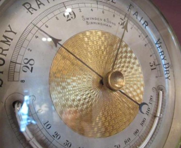 Mid Victorian Barometer with Crescent Thermometer - Image 2