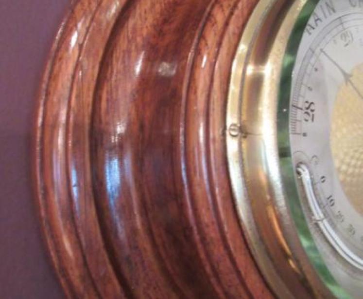 Mid Victorian Barometer with Crescent Thermometer - Image 3
