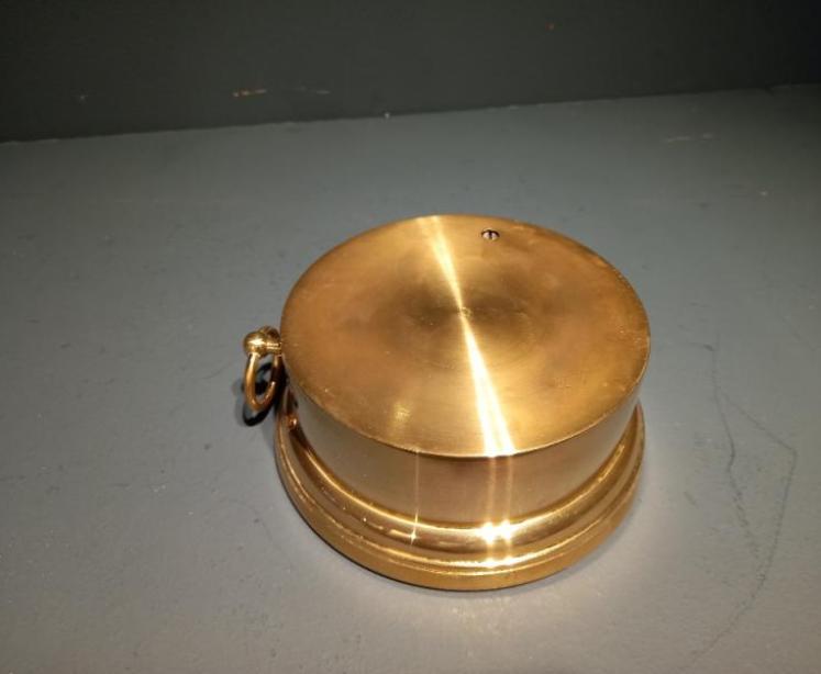 Antique Polished Brass Marine Barometer with Thermometer - Image 6