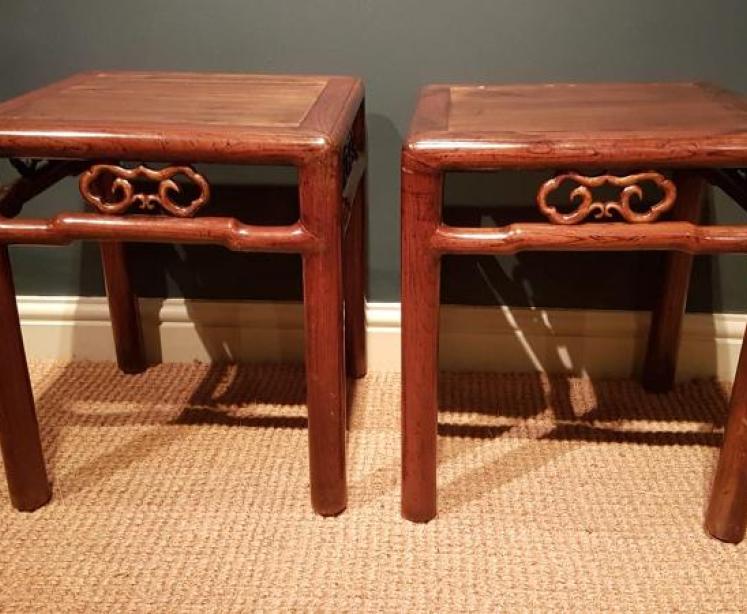 Matching Pair of Antique Rosewood Lamp Tables - Image 1