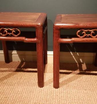 Matching Pair of Antique Rosewood Lamp Tables