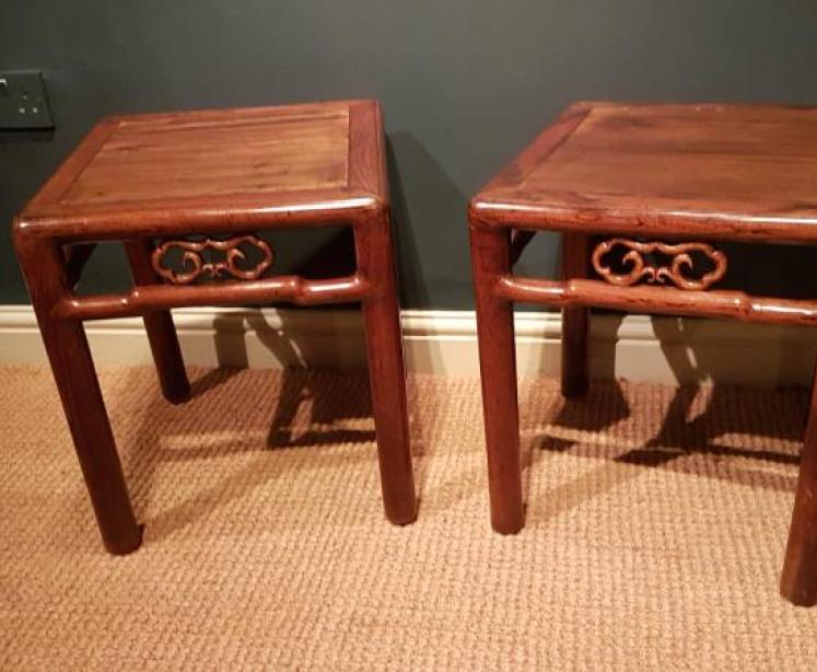 Matching Pair of Antique Rosewood Lamp Tables - Image 2