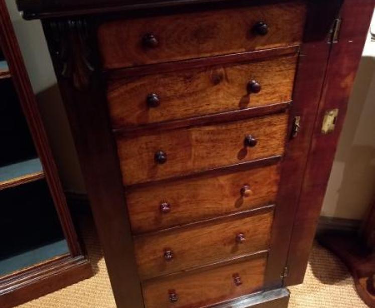 Early Victorian Rosewood Wellington Chest - Image 5