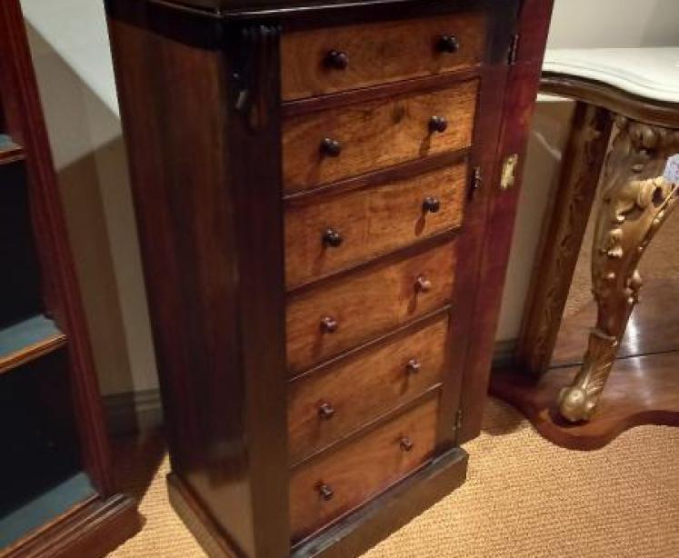 Early Victorian Rosewood Wellington Chest - Image 6