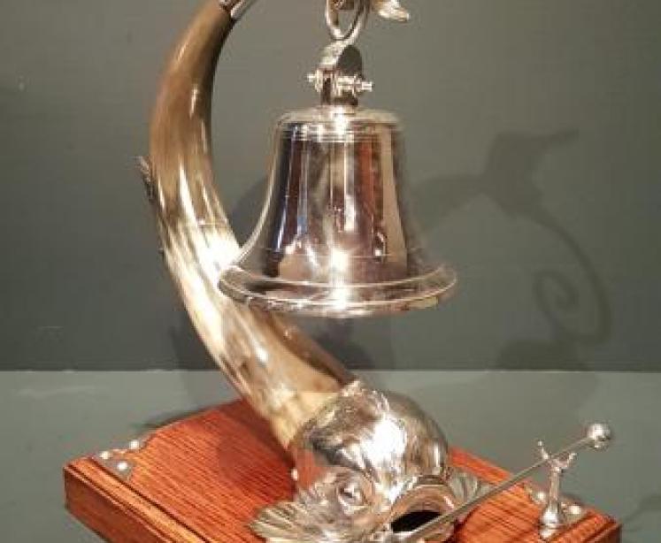 Superb Victorian Silver Plated and Horn Dinner Bell - Image 2