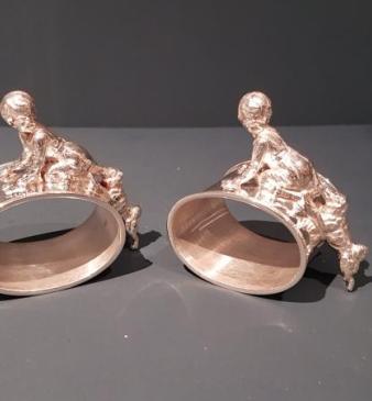 Rare Pair of Antique Russian Silver Napkin Rings