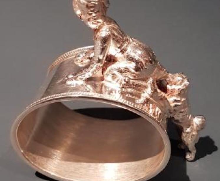 Rare Pair of Antique Russian Silver Napkin Rings - Image 4