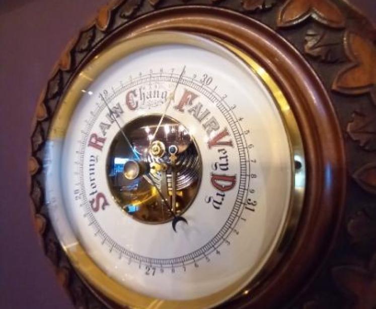 Superb Mid Victorian Walnut Skeletonised Barometer - Image 2