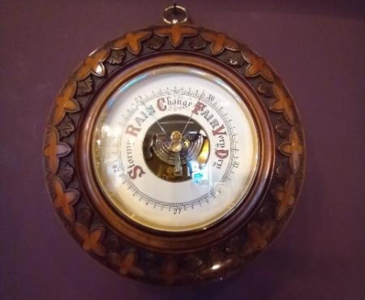Superb Mid Victorian Walnut Skeletonised Barometer - Image 6