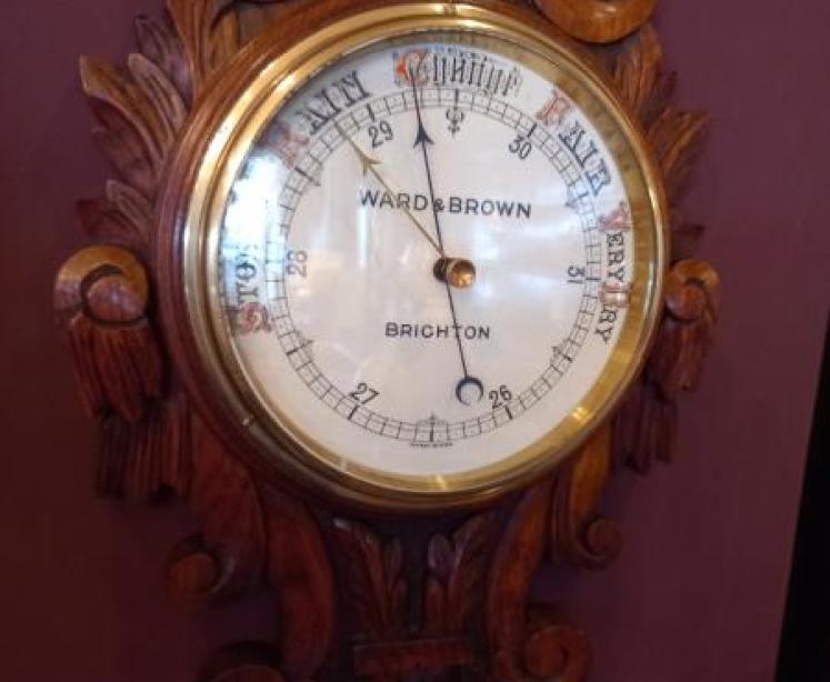Superb Antique Solid Oak Brighton Banjo Barometer - Image 2