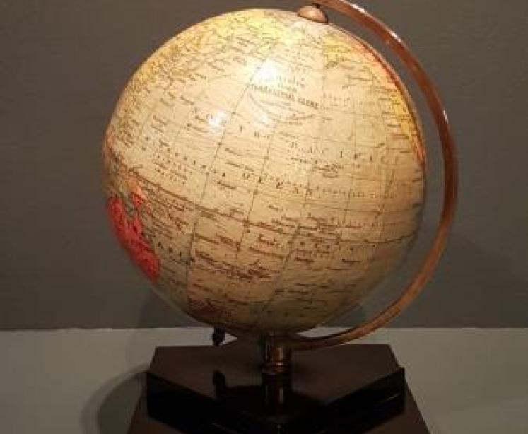 1930's Phillips 6" Papier Mache Library Globe - Image 1