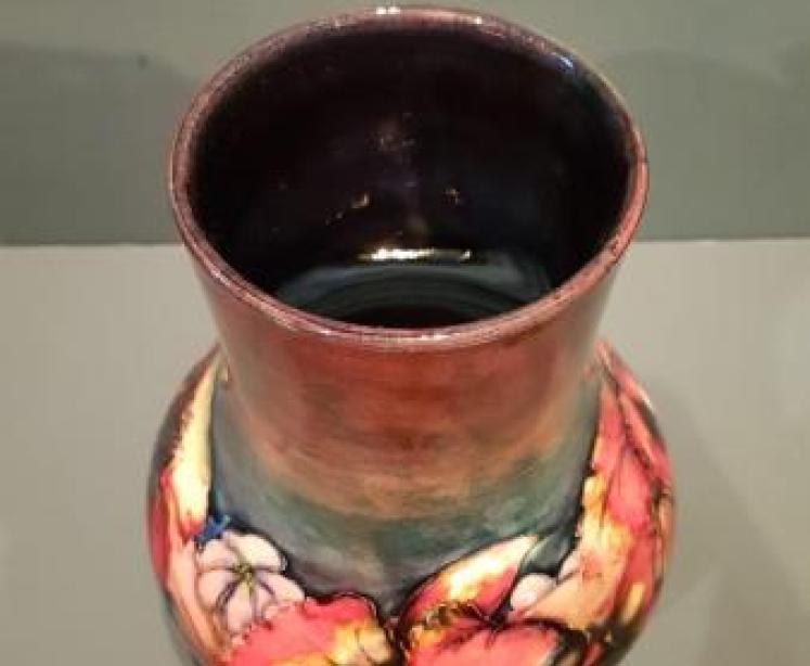 Large Moorcroft Slipper Orchid Flambe Vase - Image 2