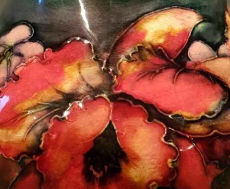 Large Moorcroft Slipper Orchid Flambe Vase - Image 3