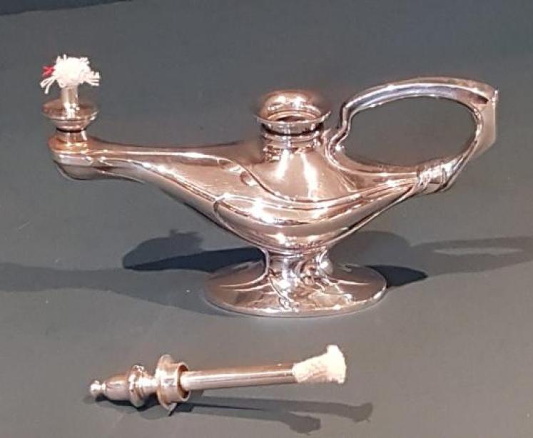 Art Nouveau Silver Francis Metalwork Table Light - Image 3