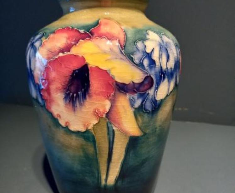 Moorcroft Slipper Orchid Vase.c.1930 - Image 7