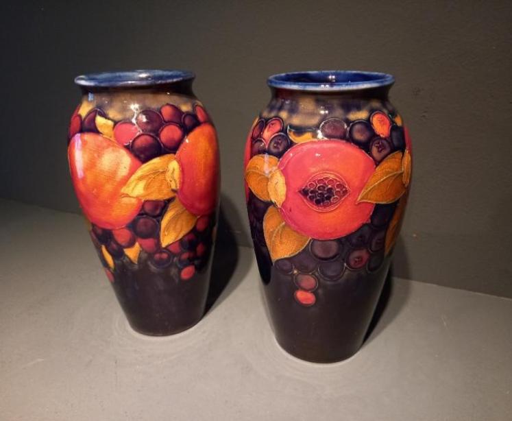 Pair of Antique Moorcroft Seeded Pomegranate Vases - Image 3