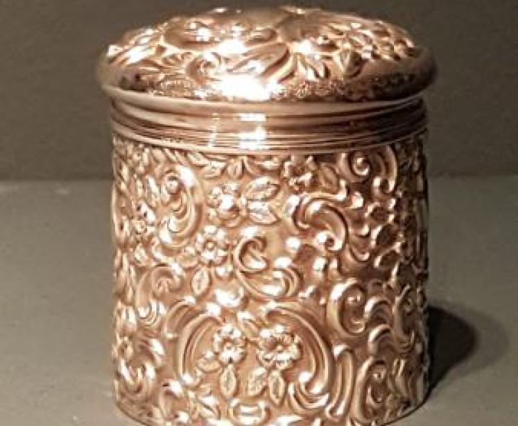 Victorian Embossed Silver Table Jar - Image 2