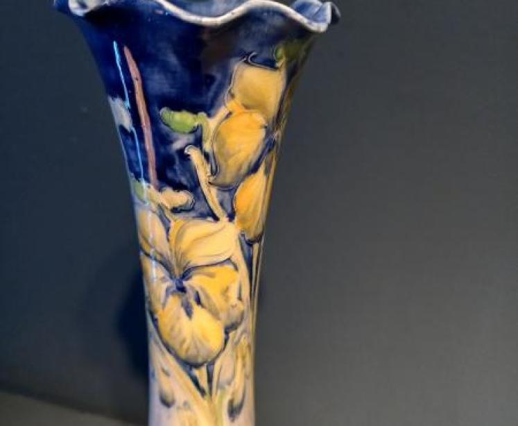 Antique McIntyre Moorcroft Violet Pattern Vase - Image 2
