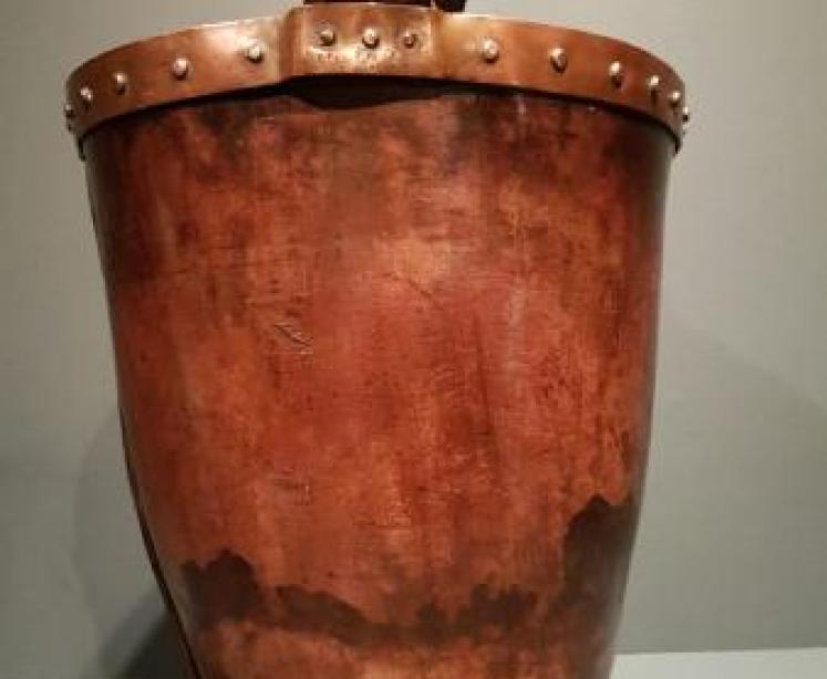 Early Victorian Leather Fire Bucket - Image 3