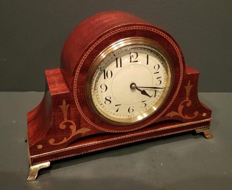 Superb Victorian Mahogany Inlaid Mantel Clock - Image 2