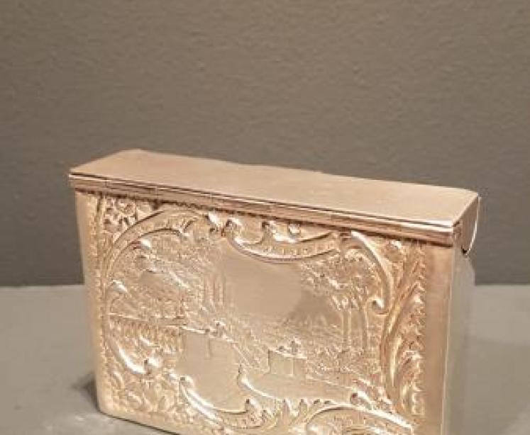 Superb Victorian Cast Silver Playing Card Case - Image 7