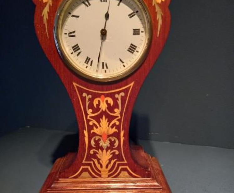 Elegant Edwardian Period Inlaid Mantel Clock - Image 1