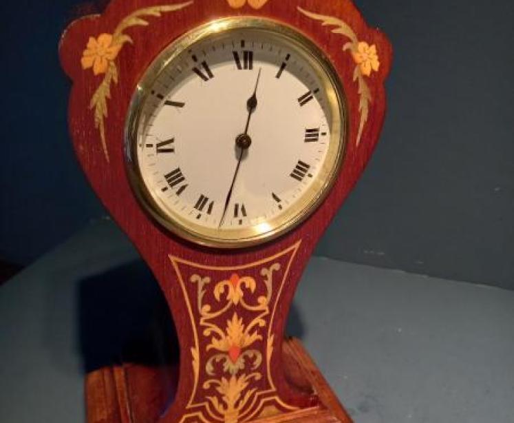 Elegant Edwardian Period Inlaid Mantel Clock - Image 7