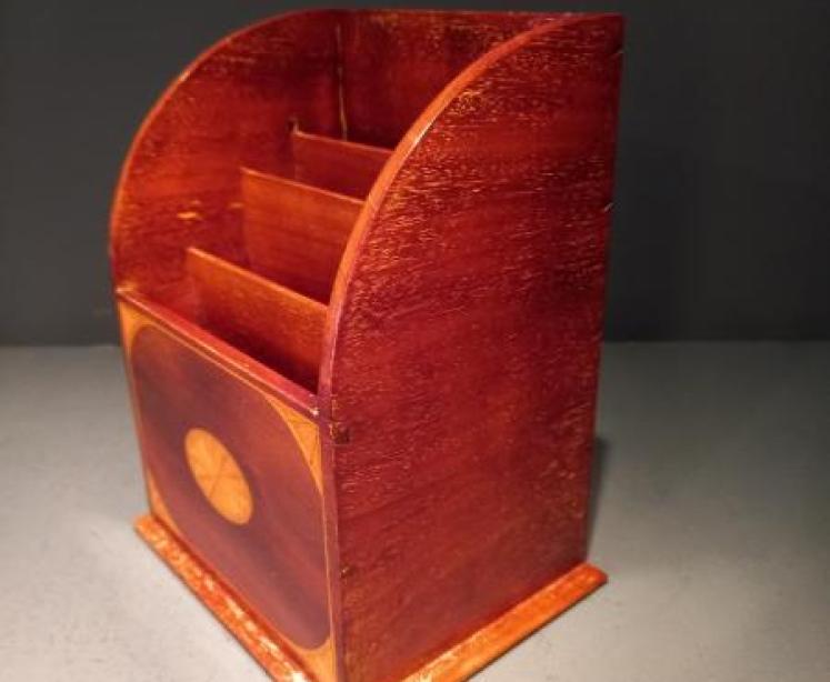 Antique Sheraton Inlaid Letter Rack - Image 4