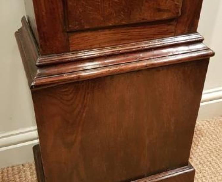 George III Period Oak Jonas Barber Clock - Image 7