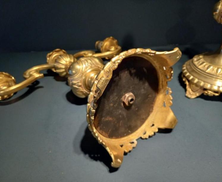 Superb Pair of Mid Victorian Gilded Candelabra - Image 6