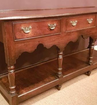 George III Oak Open Pot Board Dresser