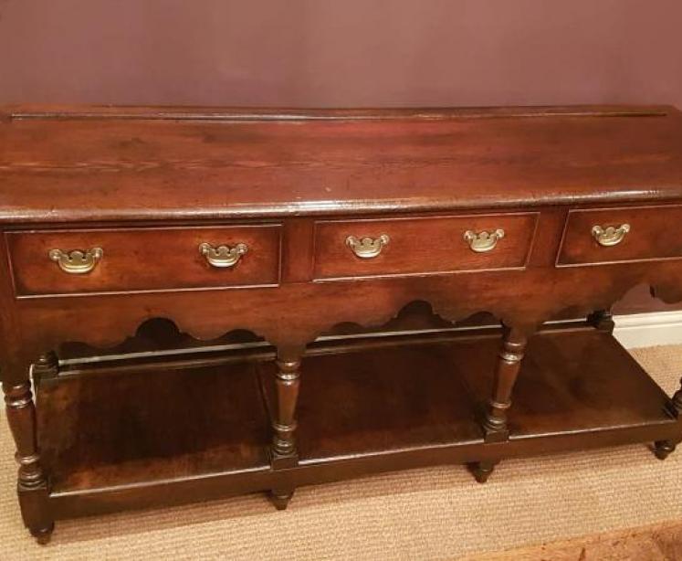 George III Oak Open Pot Board Dresser - Image 2