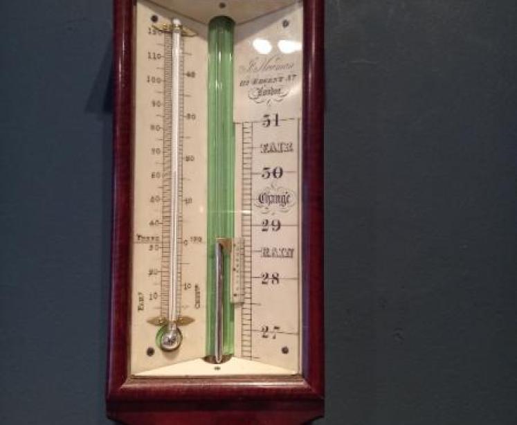 Fine Early Victorian Figured Mahogany London Stick Barometer - Image 2