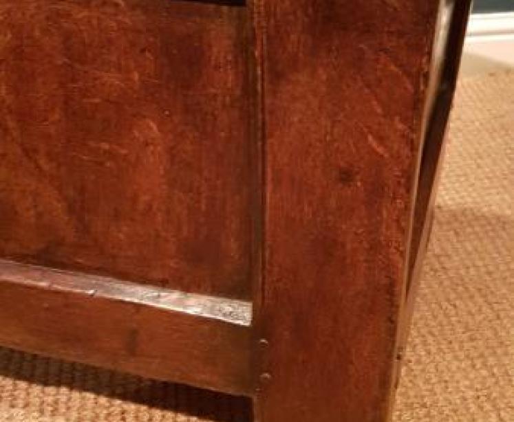 Small Period Oak Two Panel Coffer - Image 5