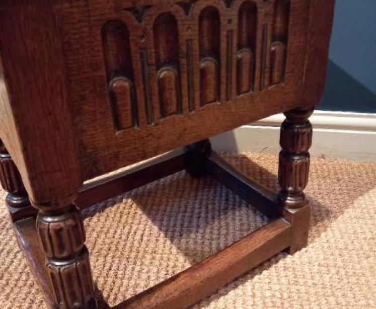 George I Style Oak 'Box' Joint Stool - Image 2