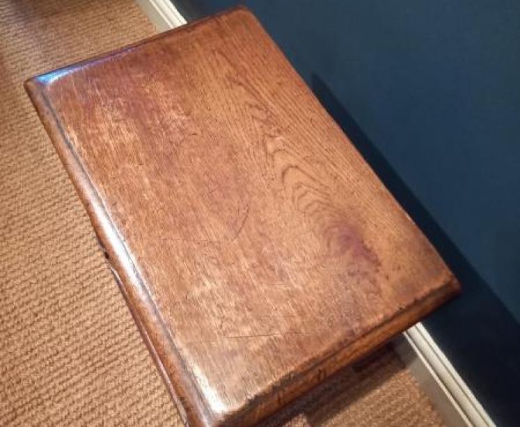 George I Style Oak 'Box' Joint Stool - Image 3