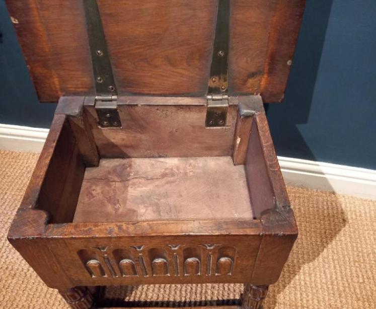 George I Style Oak 'Box' Joint Stool - Image 4