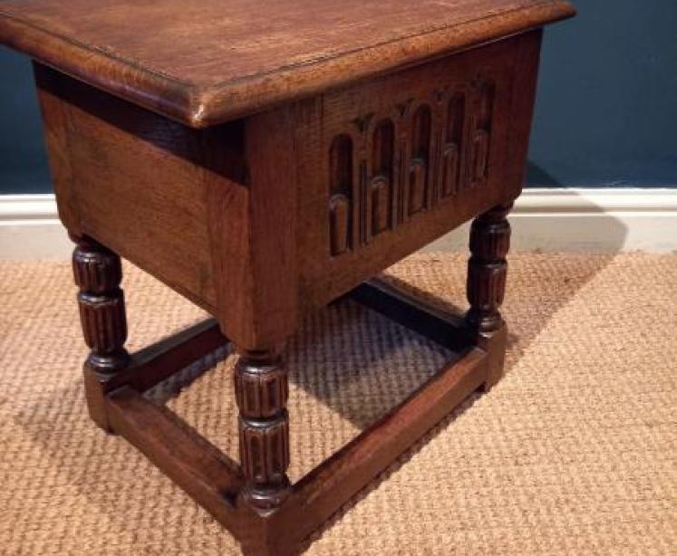 George I Style Oak 'Box' Joint Stool - Image 6