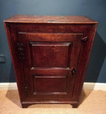 Early Period Oak Panelled Floor Standing Cupboard
