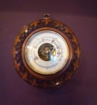 Superb Antique Solid Walnut Skeletonised Barometer