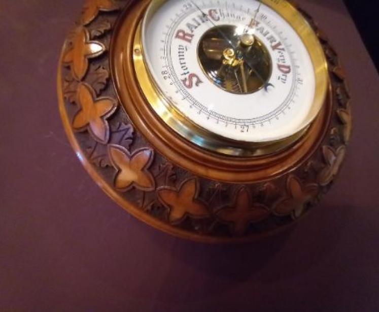 Superb Antique Solid Walnut Skeletonised Barometer - Image 6