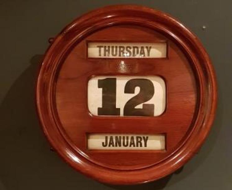 Superb Victorian Walnut Perpetual Wall Calendar - Image 1