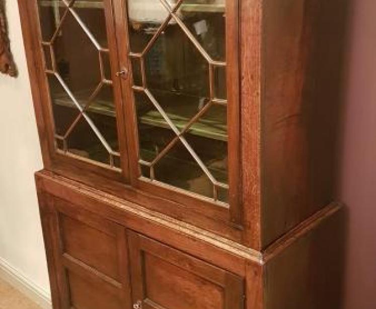 George III Oak Bread and Cheese Cupboard - Image 2