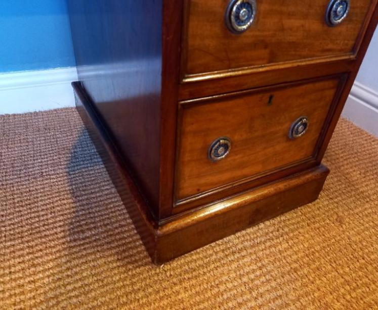 Antique Polished Mahogany Pedestal Desk - Image 6