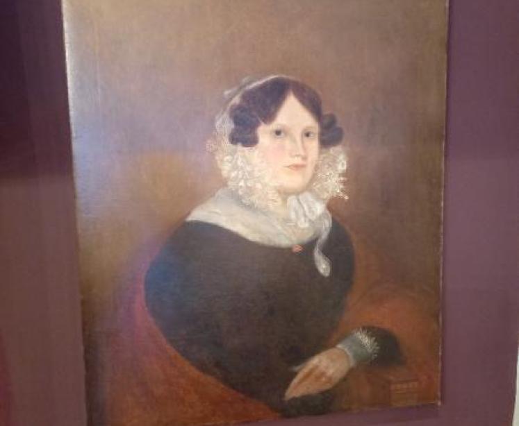 Antique Early Victorian Oil on Canvas Portrait of a Lady - Image 6