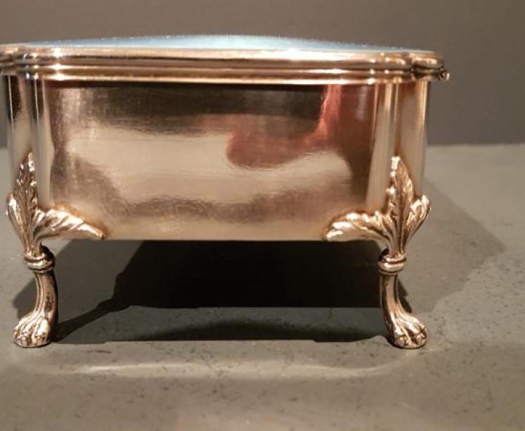 Large George V Silver and Enamel Jewel Box - Image 4