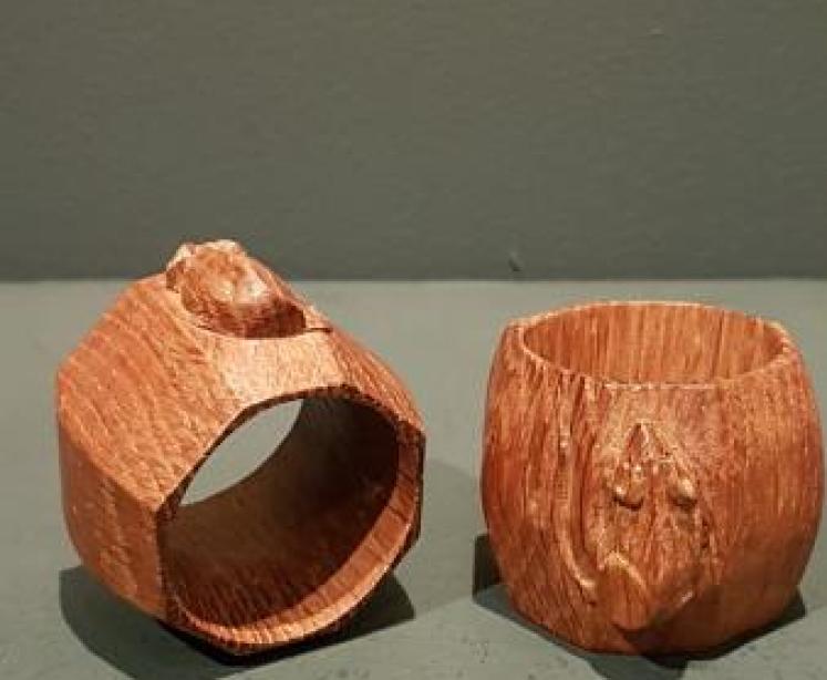Pair of Thompson of Kilburn Mouseman Napkin Rings - Image 1